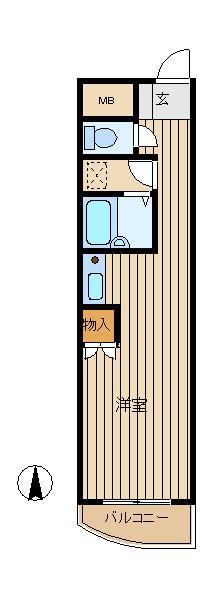 メゾンビオラ(ワンルーム/4階)の間取り写真