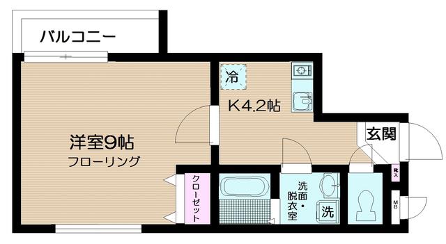 サングレース(1K/2階)の間取り写真
