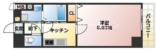 V-STYLE杭瀬(1K/11階)の間取り写真