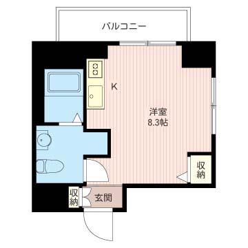 マストライフ目黒南(ワンルーム/7階)の間取り写真