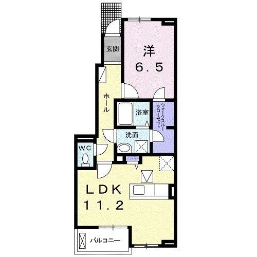 コンフォート・ユー(1LDK/1階)の間取り写真
