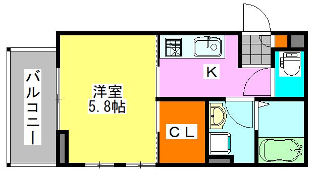 メログラーノ(1K/2階)の間取り写真