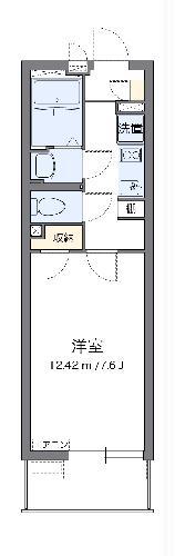 クレイノソラーレ平塚(1K/3階)の間取り写真