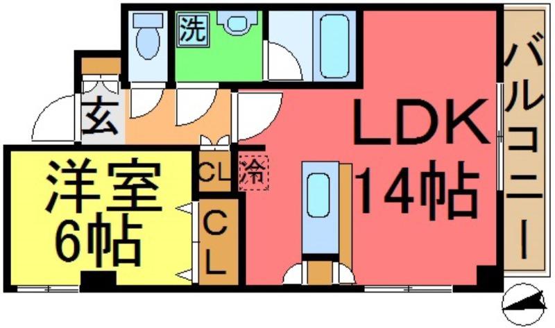 ラフィーネ・エス(1LDK/3階)の間取り写真
