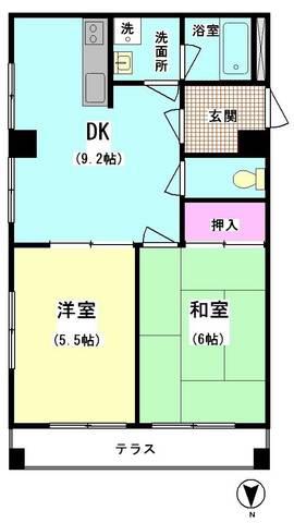 ベル・シエラ(2DK/5階)の間取り写真