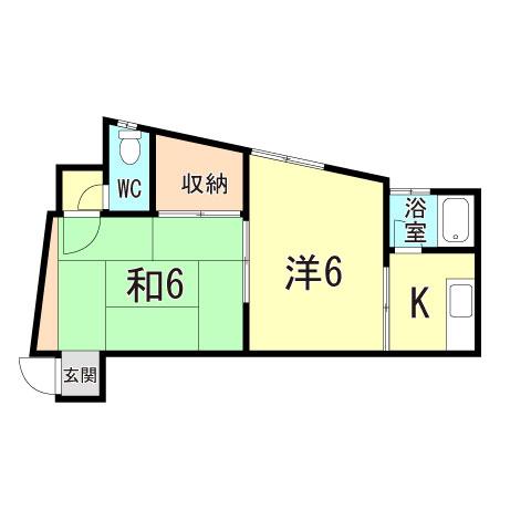 沼田マンション(2K/2階)の間取り写真