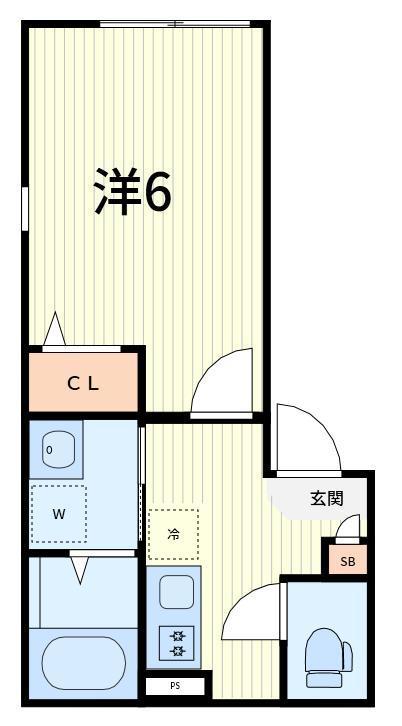 テラス新柴又II(1K/1階)の間取り写真