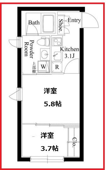 シーエルケー東十条(2K/2階)の間取り写真