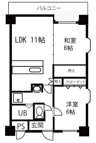 サンエリア(2LDK/1階)の間取り写真