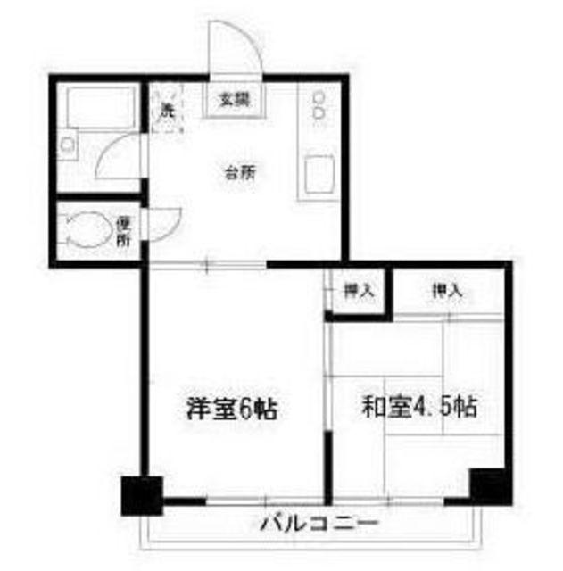 坂本ビル(2K/2階)の間取り写真
