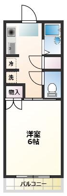 宇井ハイホームB(1K/1階)の間取り写真