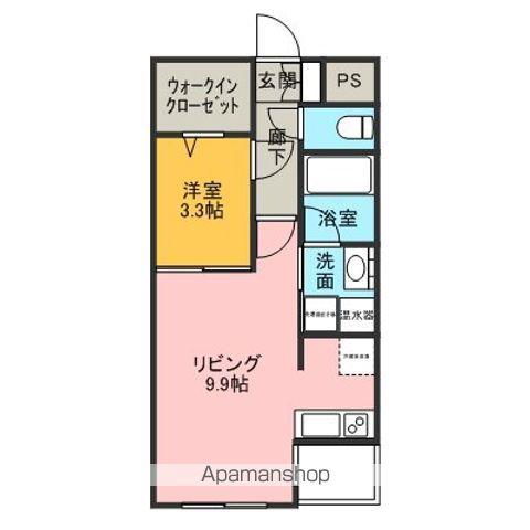 エフクラージュ横川(1LDK/1階)の間取り写真