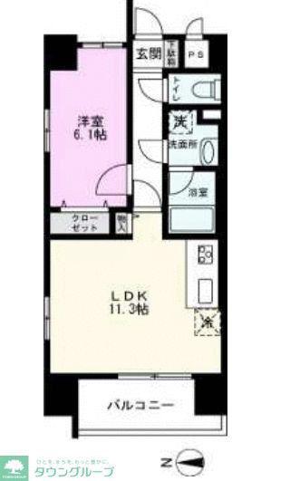 フューチャーホキマ(1LDK/10階)の間取り写真
