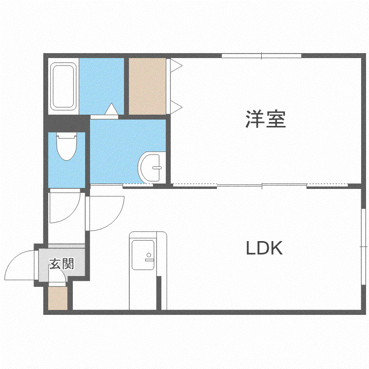クリアフィールド(1LDK/2階)の間取り写真