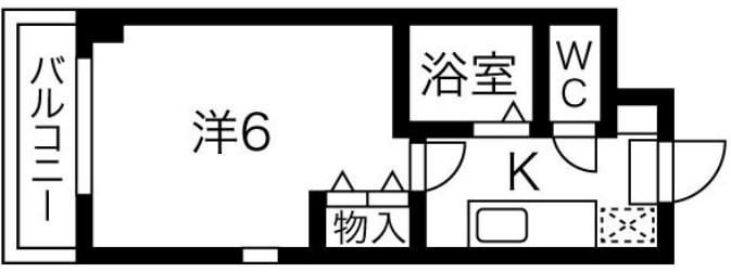パラドール魚住II(1K/3階)の間取り写真