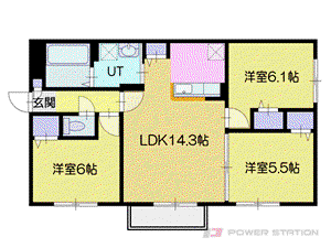 システムコート新札幌(3LDK/2階)の間取り写真