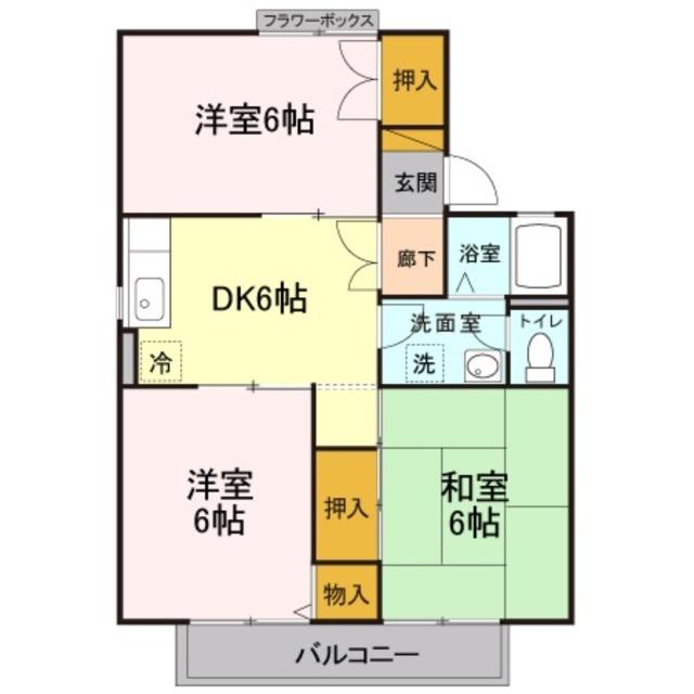 ドミール城西A(3DK/2階)の間取り写真