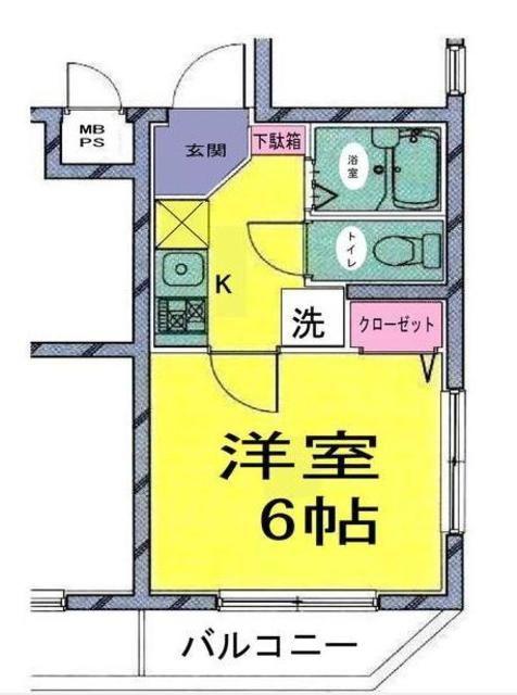 ヴィータローザ江古田(1K/4階)の間取り写真