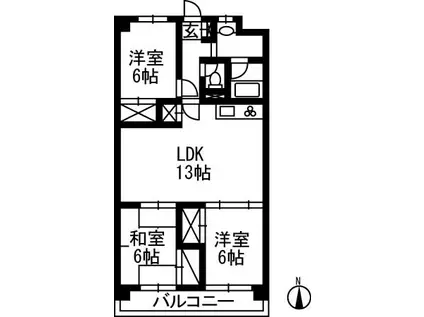 メルベーユ日高(3LDK/2階)の間取り写真