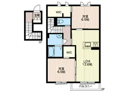 SHAMAISON ドルチェ ビータI(2LDK/2階)の間取り写真