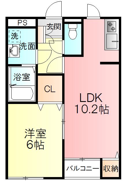 メゾンドゥ・レーヴありさ(1LDK/1階)の間取り写真