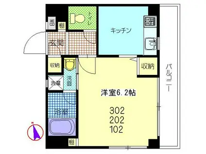 プリムローズ(1K/2階)の間取り写真