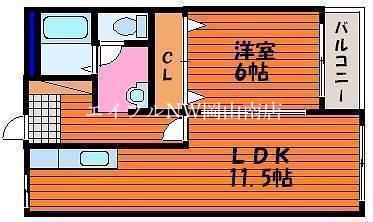 アーバンハウス大供(1LDK/3階)の間取り写真