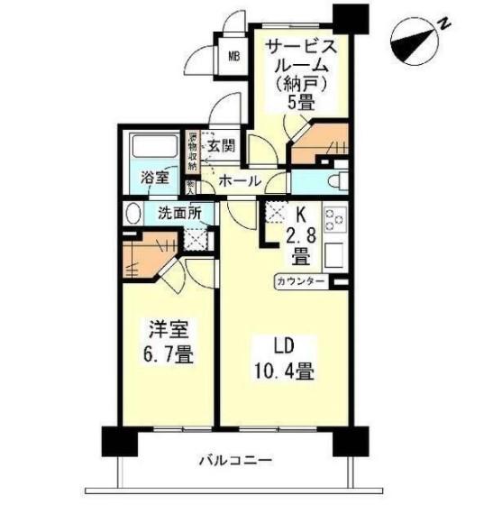 アーマックス大井町(1SLDK/4階)の間取り写真