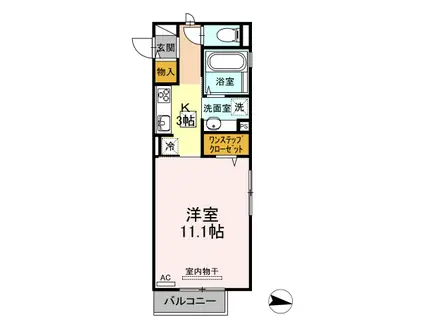 オリカン(1K/1階)の間取り写真