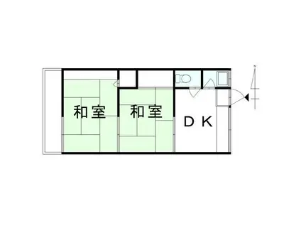 末田アパート-彦島塩浜町1丁目(2K/1階)の間取り写真