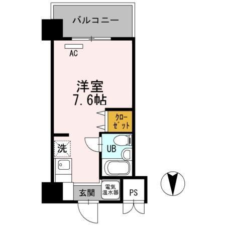 ベルハウス(ワンルーム/3階)の間取り写真