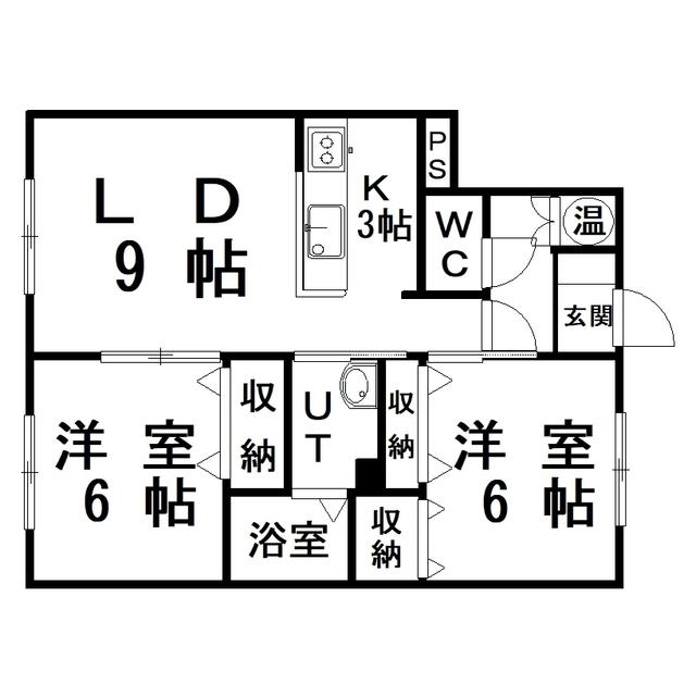 レジデンス寿(2LDK/3階)の間取り写真