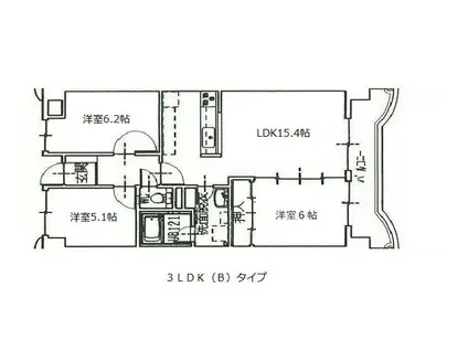アパートメントハウス・アーデル(3LDK/8階)の間取り写真
