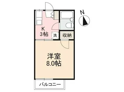 コーポエミ(1K/2階)の間取り写真