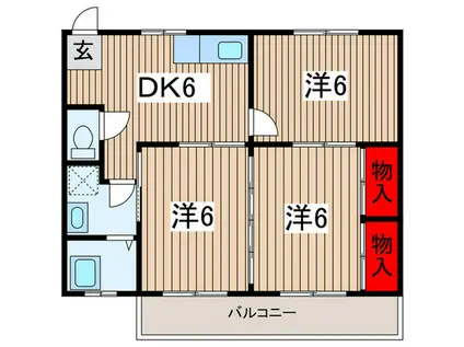 富士見ハイツ(3DK/1階)の間取り写真