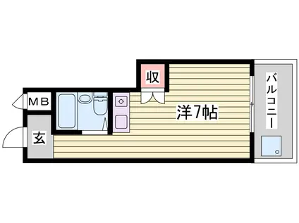 白岡ハイツ(ワンルーム/1階)の間取り写真