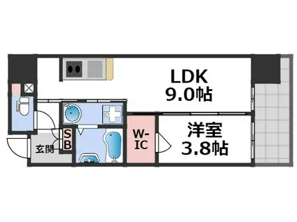アーバネックス北堀江II(1LDK/6階)の間取り写真