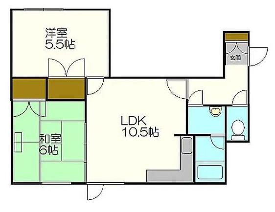 エスペランダ新札幌(2LDK/2階)の間取り写真