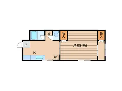 コーポラス秋山(1SK/2階)の間取り写真