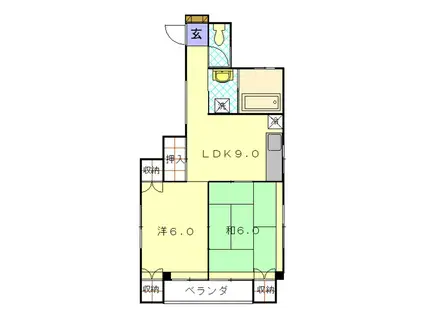 山口第3マンション(2LDK/3階)の間取り写真