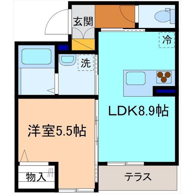 グランリバティー(1LDK/2階)の間取り写真