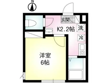 川崎レジデンス(1K/3階)の間取り写真
