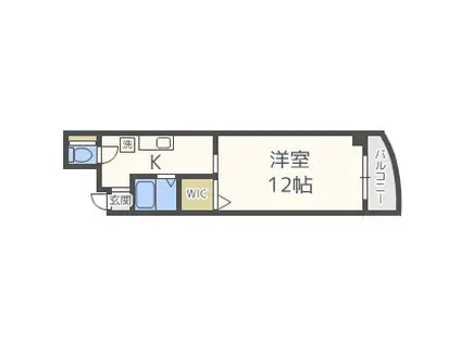 ブルーム玉造(1K/4階)の間取り写真