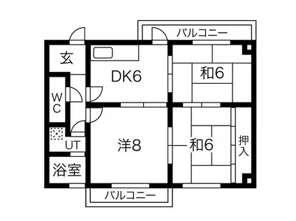 レジデンスみなみB(3DK/3階)の間取り写真