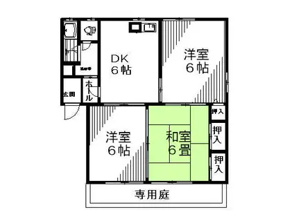 コーポ2000A(3DK/1階)の間取り写真