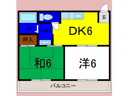 小笠原マンション(2DK/2階)の間取り写真