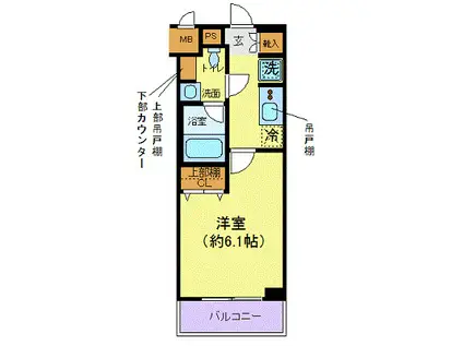 プレール・ドゥーク下丸子(1K/4階)の間取り写真