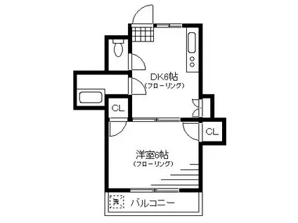 中野ニューハイム(1DK/1階)の間取り写真
