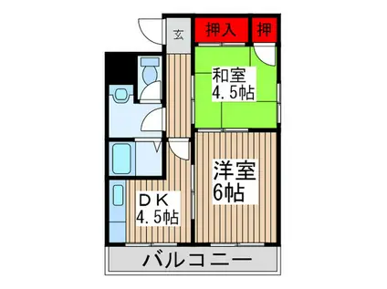 イト-ピア平成(2DK/2階)の間取り写真