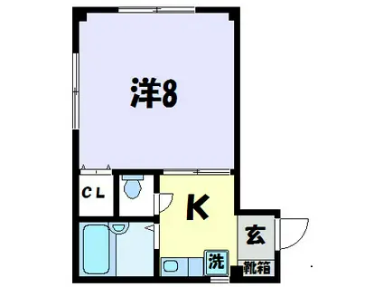 コーポぷりむら(1K/2階)の間取り写真